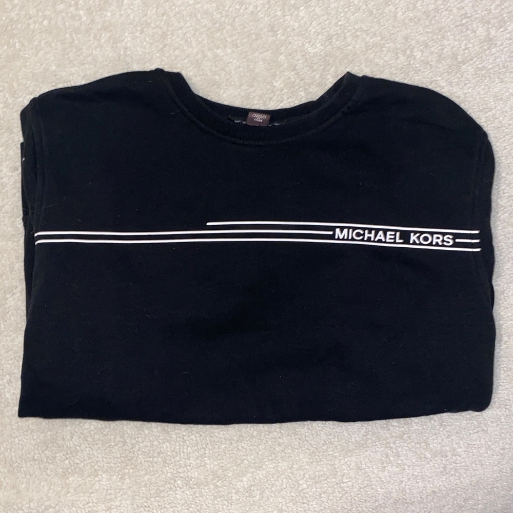 Michael Kors Black Sweatshirt with White Stripe